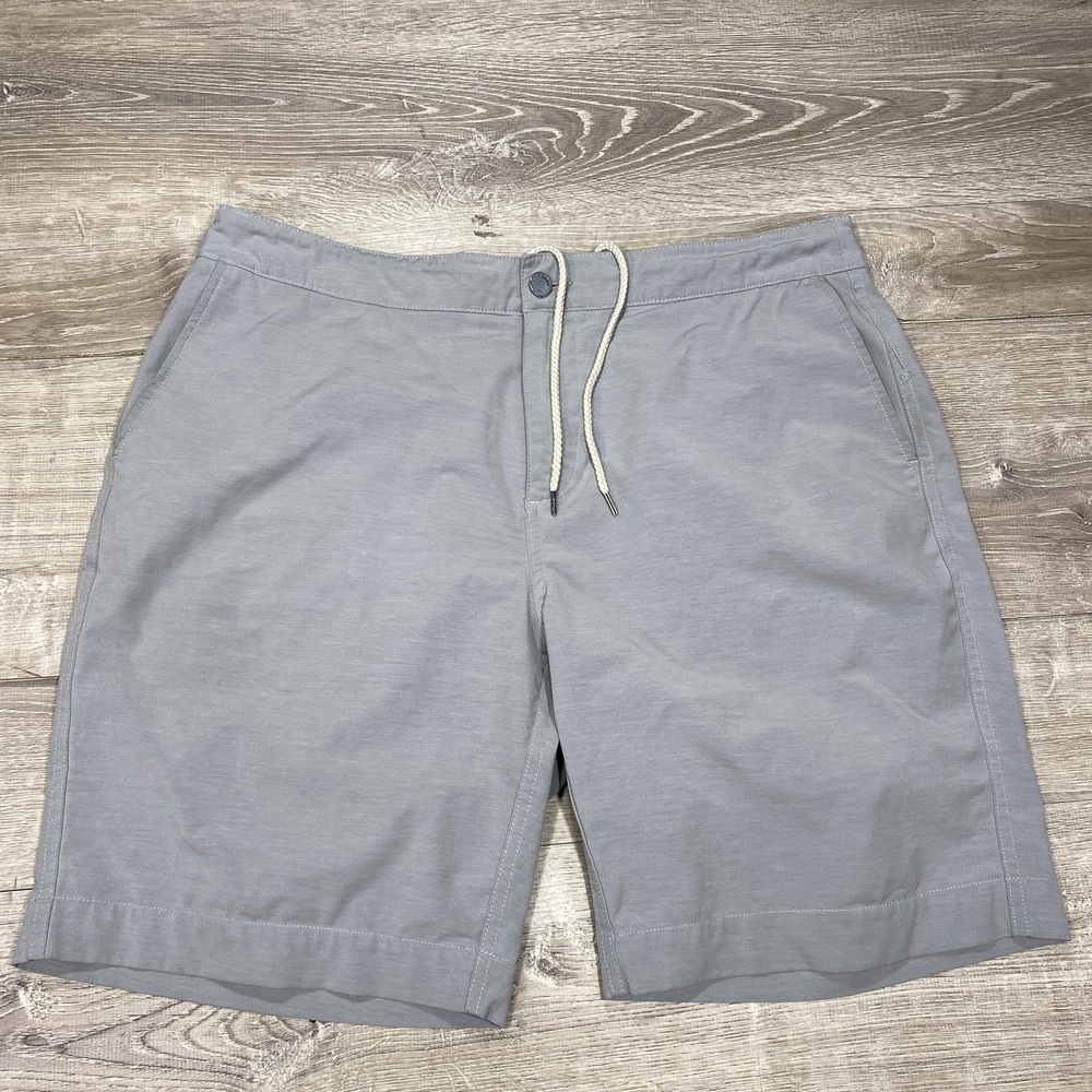 Faherty All Day Shorts Mens 36 Gray Chino‎ Drawstring Stretch Casual Performance